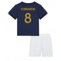 France Aurelien Tchouameni #8 Replica Home Minikit World Cup 2022 Short Sleeve (+ pants)